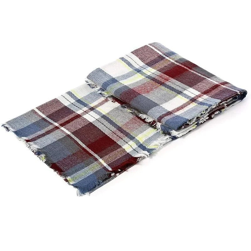 HMYORA Oversized Plaid Blanket Scarf Scarf