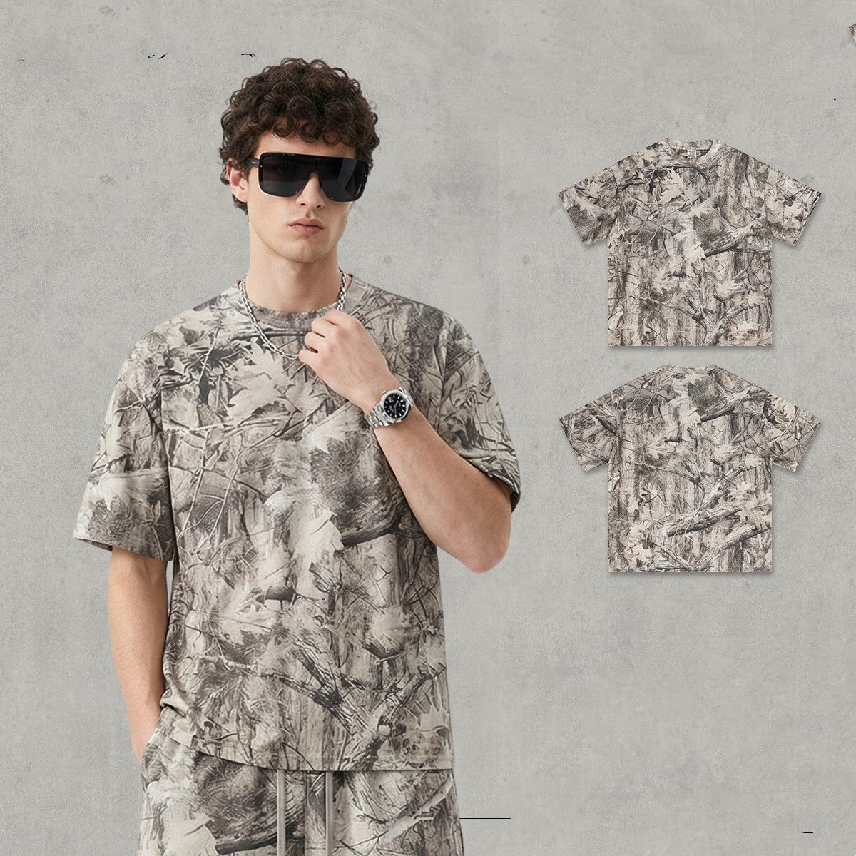HMYORA Men's Realtree Camo Oversized T-Shirt