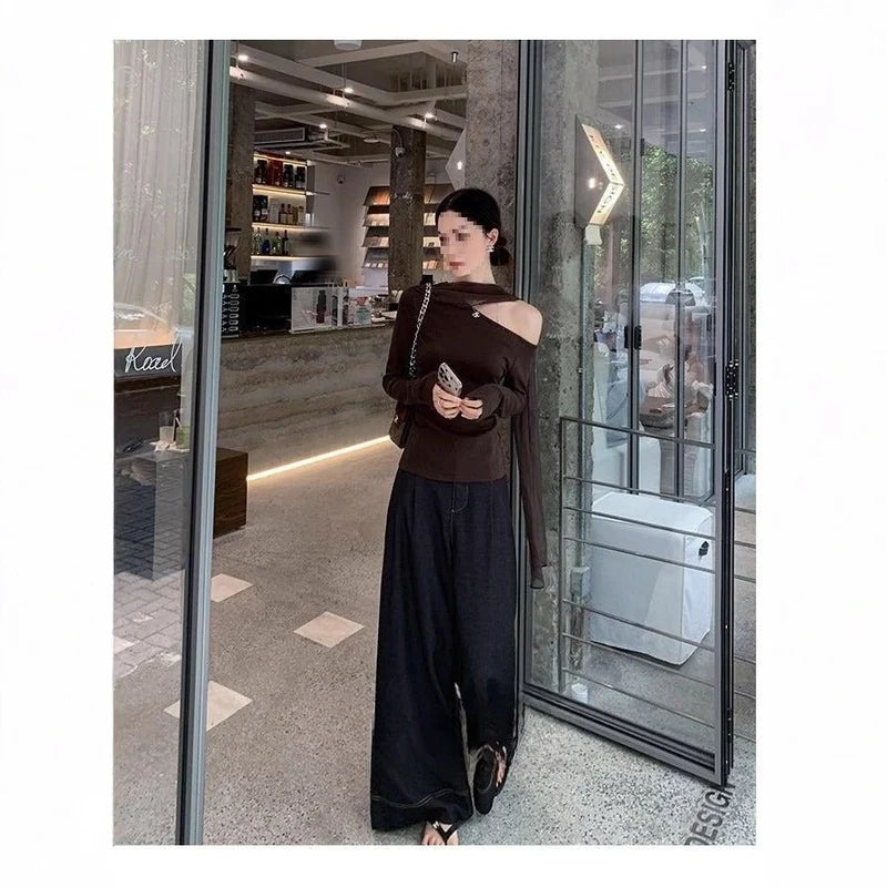 HMYORA Asymmetric Off-Shoulder Top