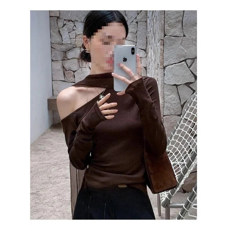 HMYORA Asymmetric Off-Shoulder Top