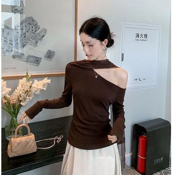 HMYORA Asymmetric Off-Shoulder Top